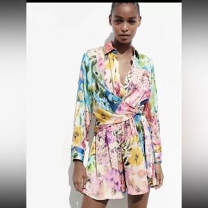 [ZARA] NWT Patchwork Print Playsuit Romper